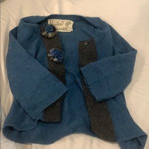 dark blue button sweater